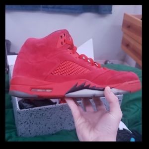Jordan 5 red suade